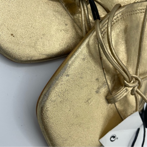 Zara gold gladiator strap sandals women’s Size 37/ 6.5 - Picture 10 of 10